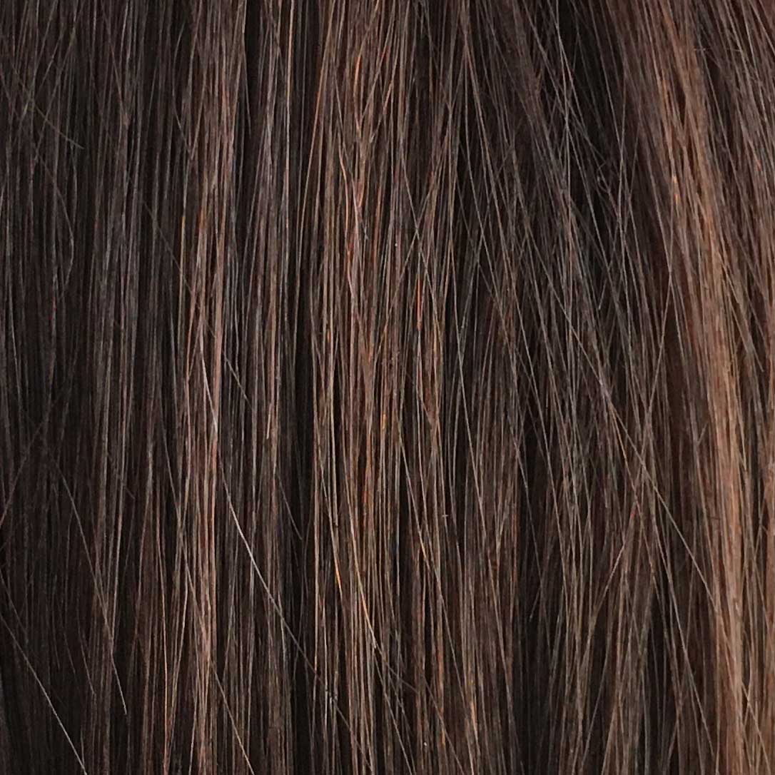 nevermindyrhead Women Black Real Human Hair Medium Length Straight Bob Fringe Bangs Wig Brown