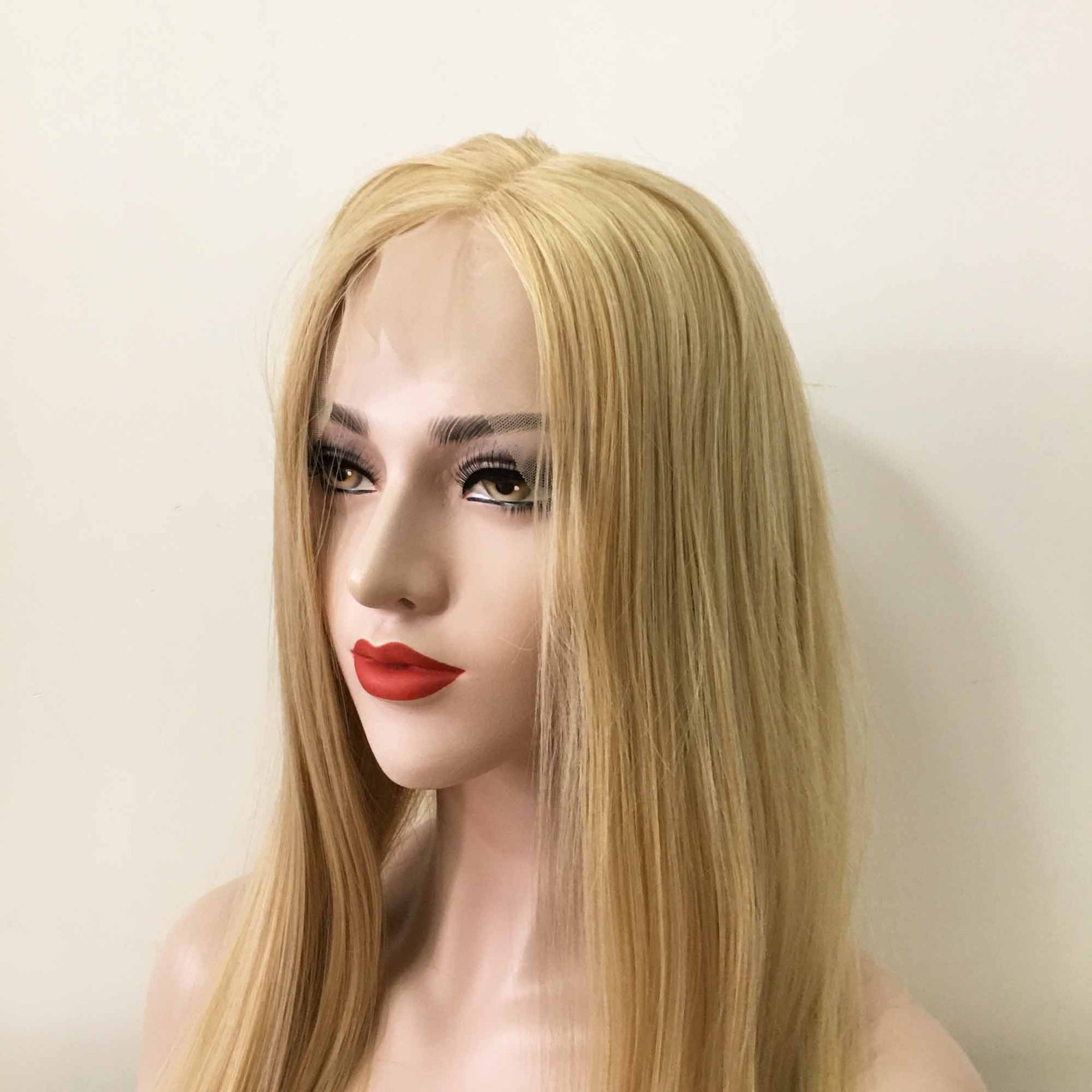 nevermindyrhead Women Blonde Lace Front 13X6 Long Straight Side Part Wig