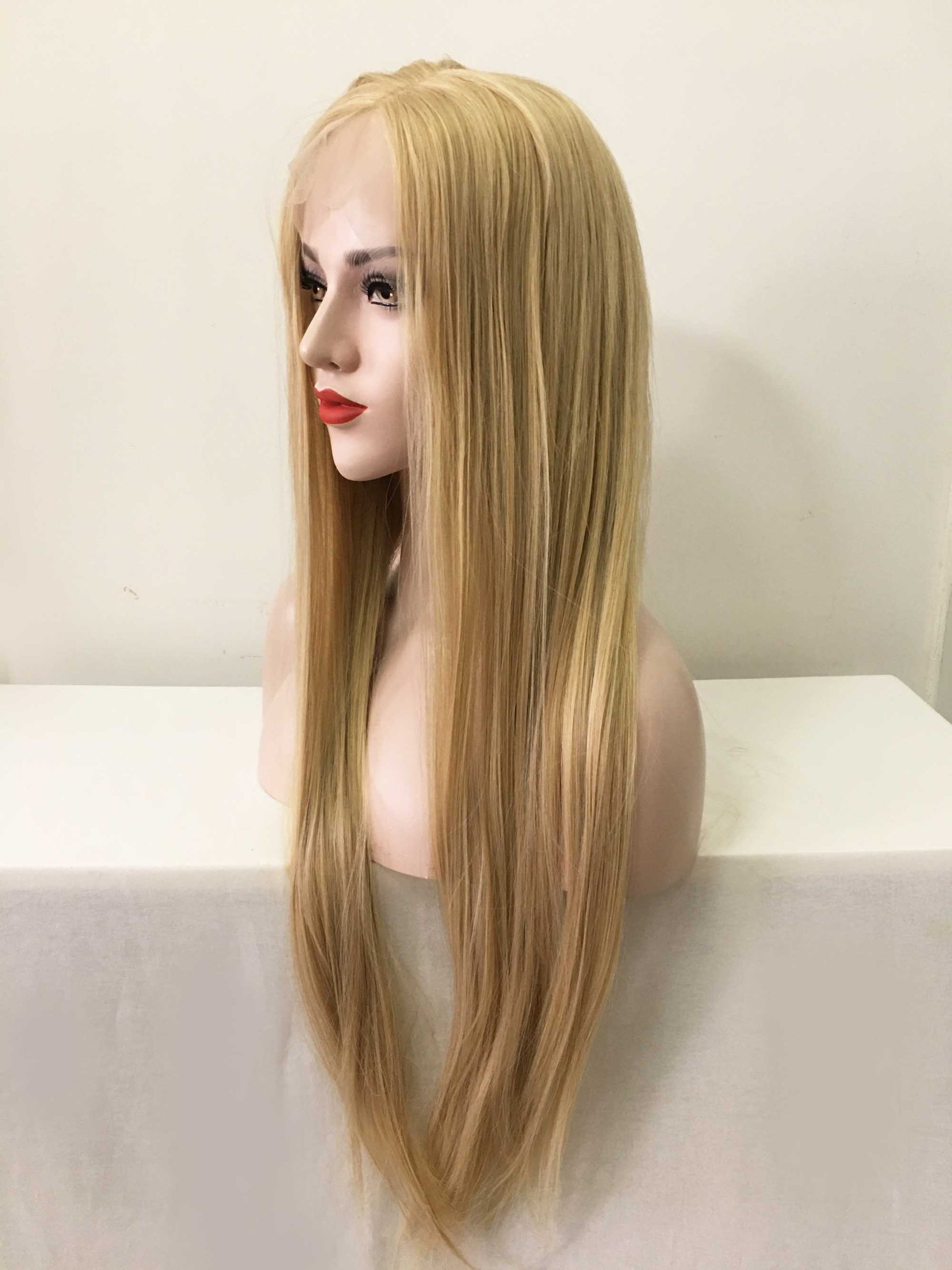 nevermindyrhead Women Blonde Lace Front 13X6 Long Straight Side Part Wig