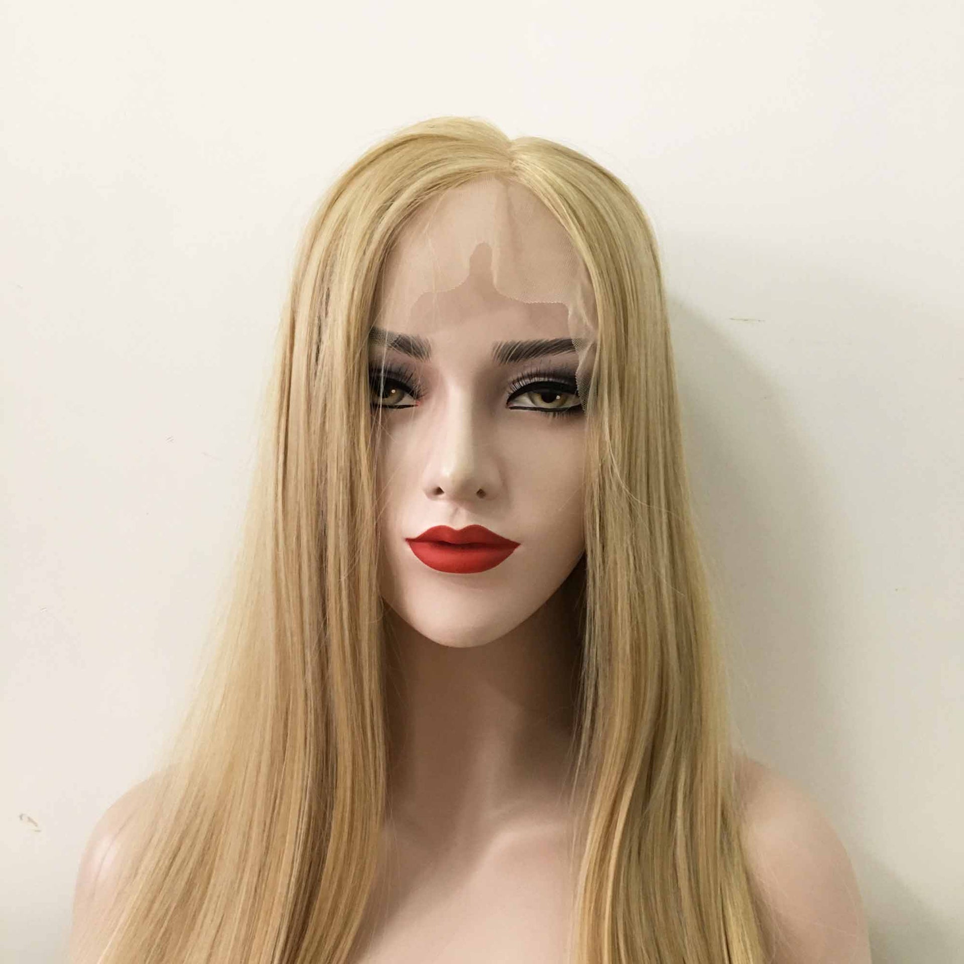 nevermindyrhead Women Blonde Lace Front 13X6 Long Straight Side Part Wig