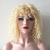 Women Blonde Medium Length Curly Kinky Wild Wig