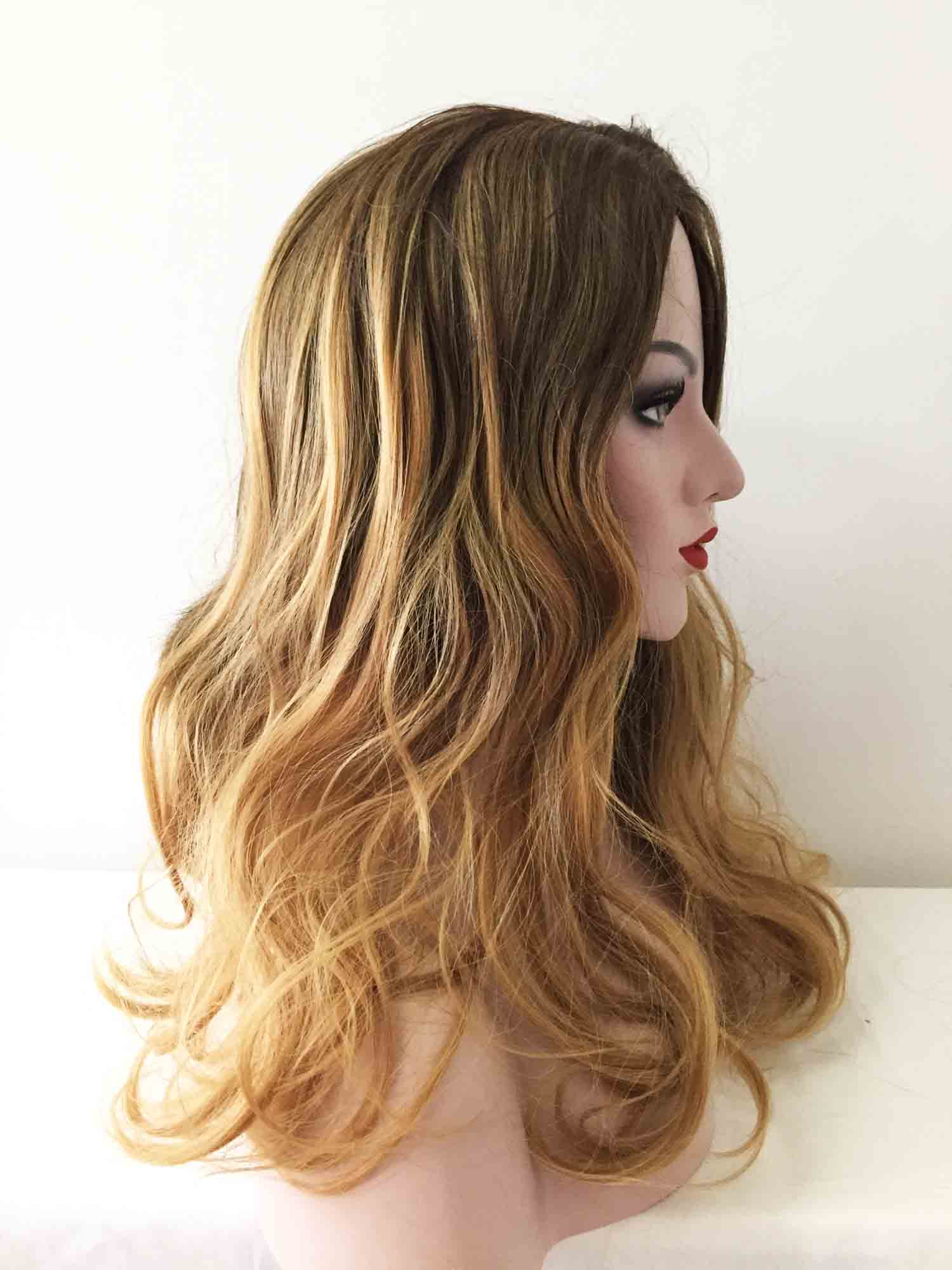nevermindyrhead Women Blonde Ombre Long Curly Side Part Wig