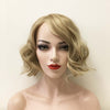 Women Blonde Short Curly Bob Side Part Wig