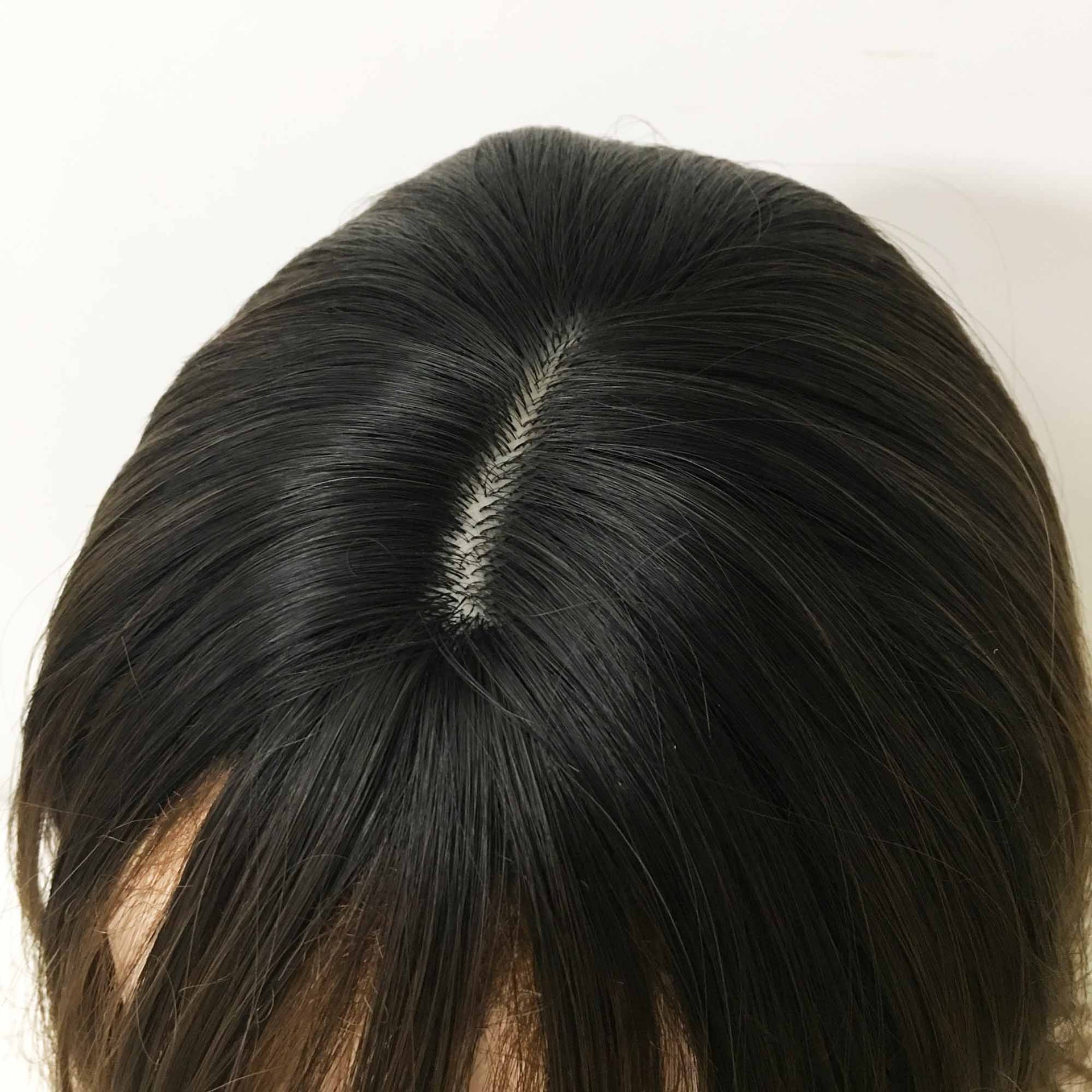 nevermindyrhead Women Brown Dark Root Long Curly Fringe Bangs Wig