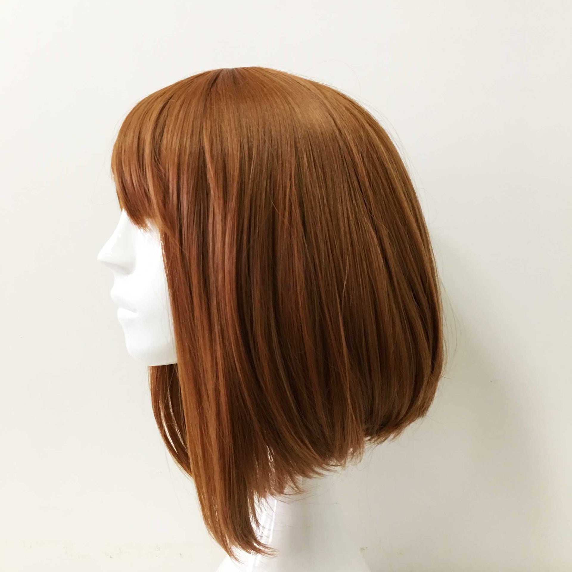 nevermindyrhead Women Brown Medium Length Straight A-Line Fringe Bangs Cosplay Wig