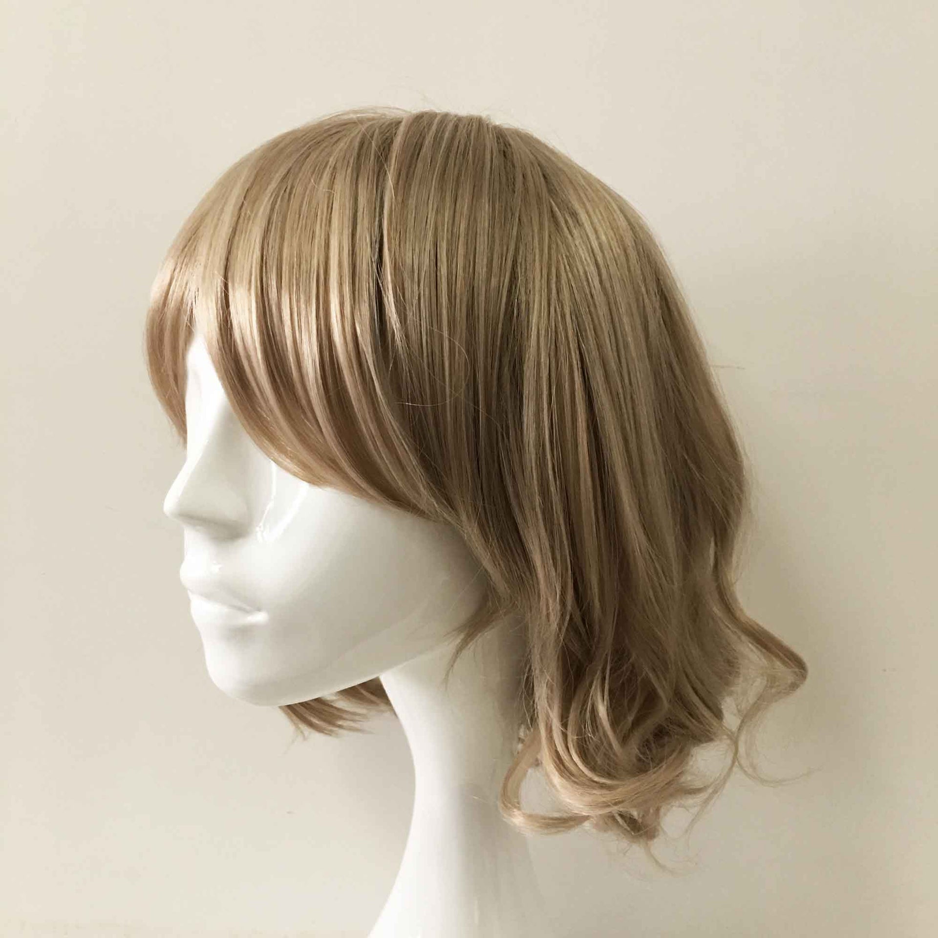 nevermindyrhead Women Brown Short Curly Long Bangs Cosplay Wig