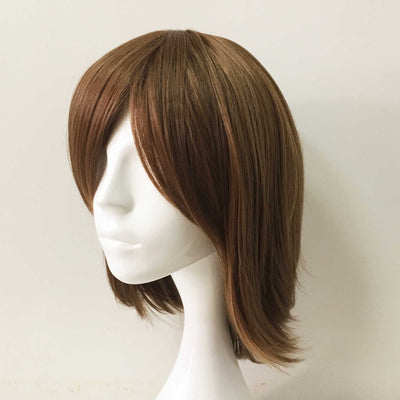 Braune kurze gerade Fransen-Pony-Cosplay-Perücke für Damen