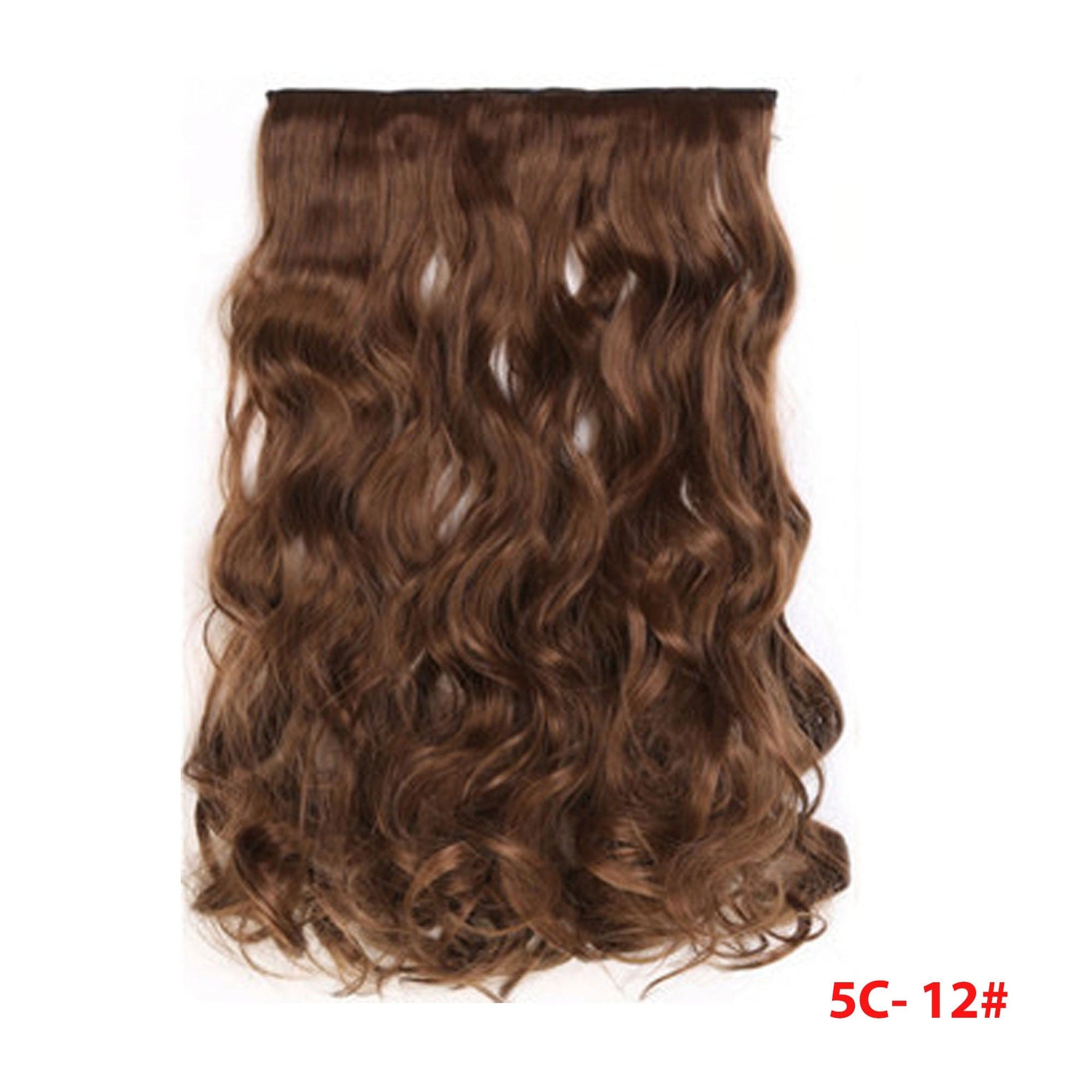 nevermindyrhead Women Clip In 3/4 Full Head Long Curly Synthetic Hair Extensions 5 Clips 24