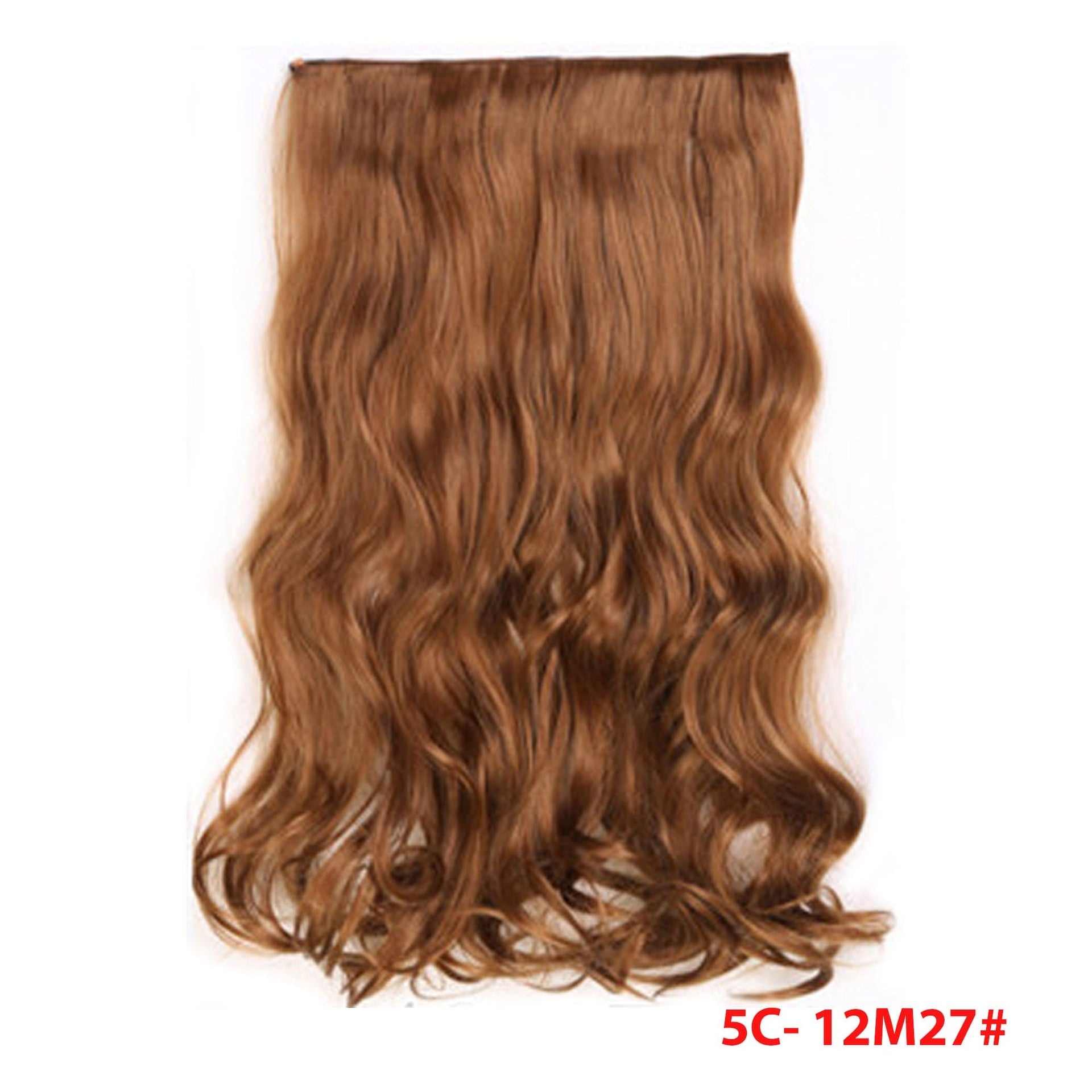 nevermindyrhead Women Clip In 3/4 Full Head Long Curly Synthetic Hair Extensions 5 Clips 24