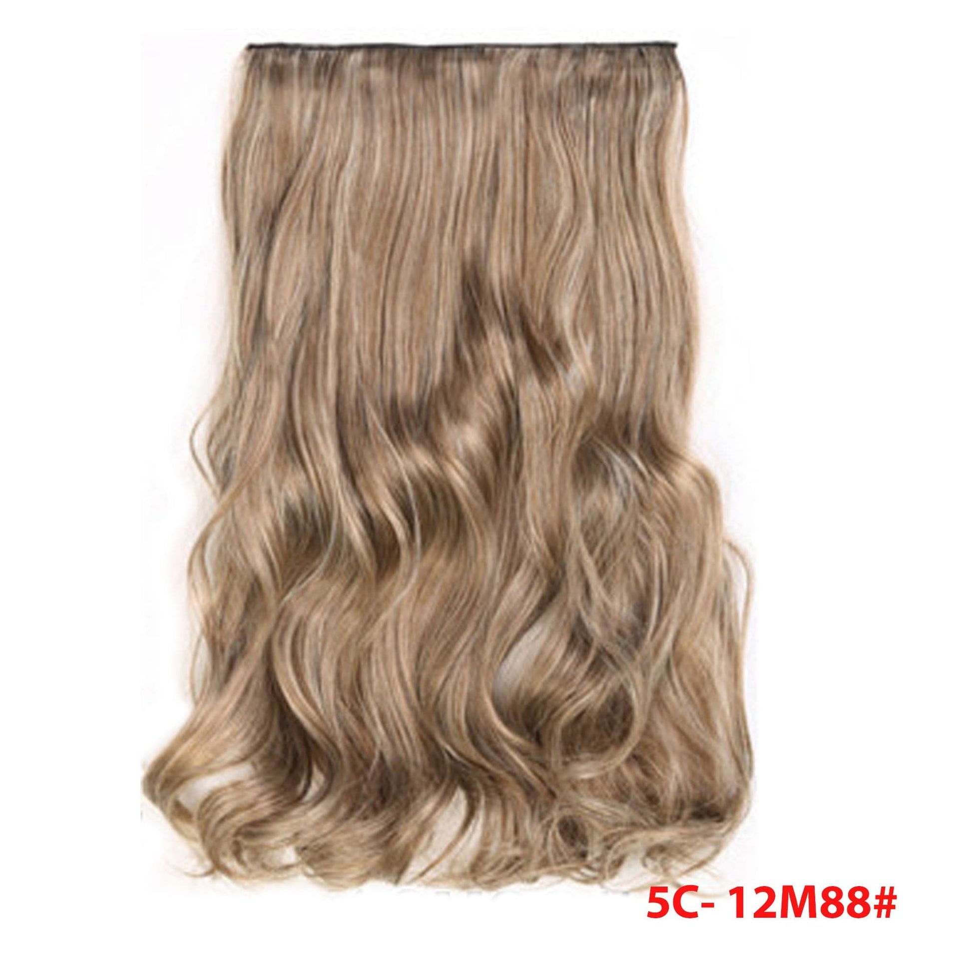 nevermindyrhead Women Clip In 3/4 Full Head Long Curly Synthetic Hair Extensions 5 Clips 24