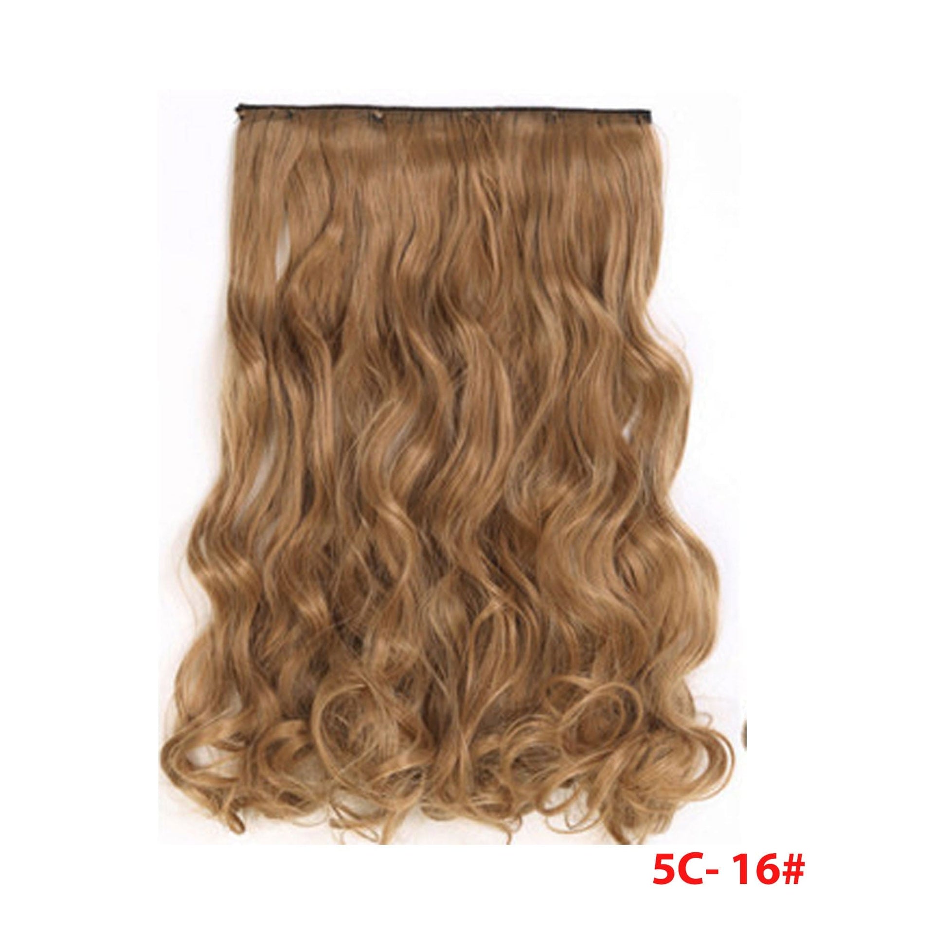 nevermindyrhead Women Clip In 3/4 Full Head Long Curly Synthetic Hair Extensions 5 Clips 24