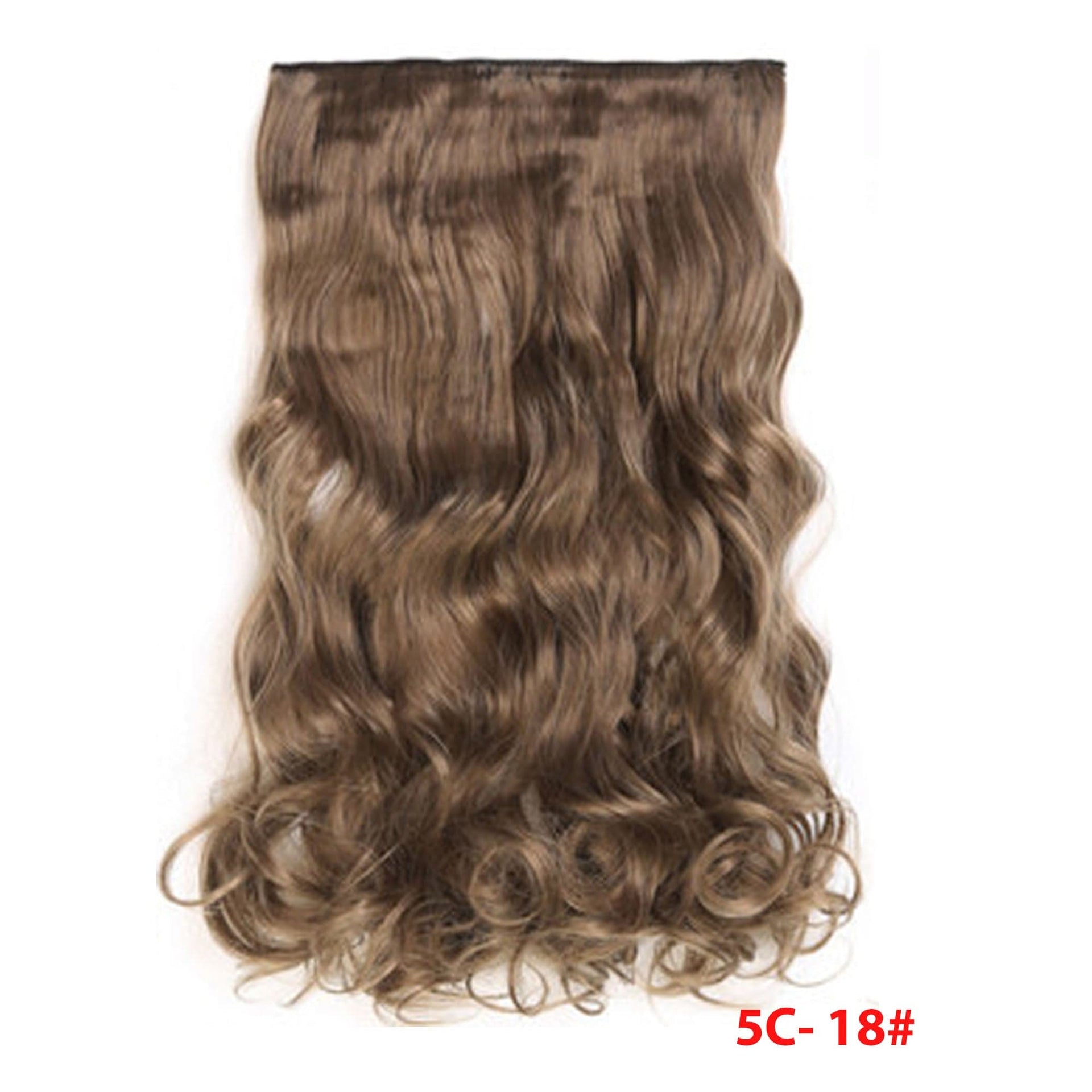 nevermindyrhead Women Clip In 3/4 Full Head Long Curly Synthetic Hair Extensions 5 Clips 24