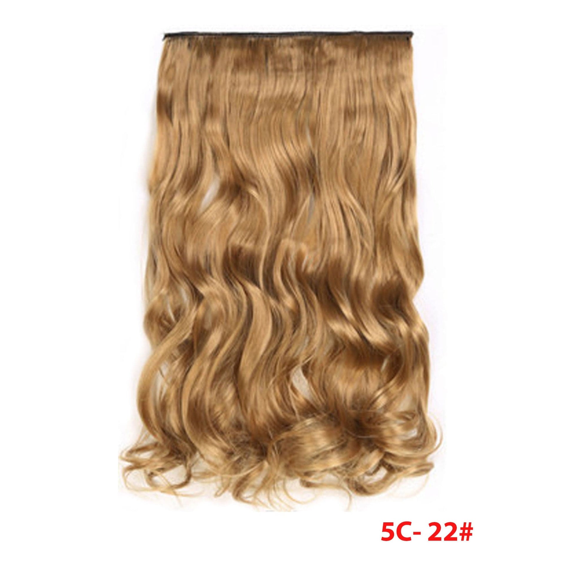 nevermindyrhead Women Clip In 3/4 Full Head Long Curly Synthetic Hair Extensions 5 Clips 24