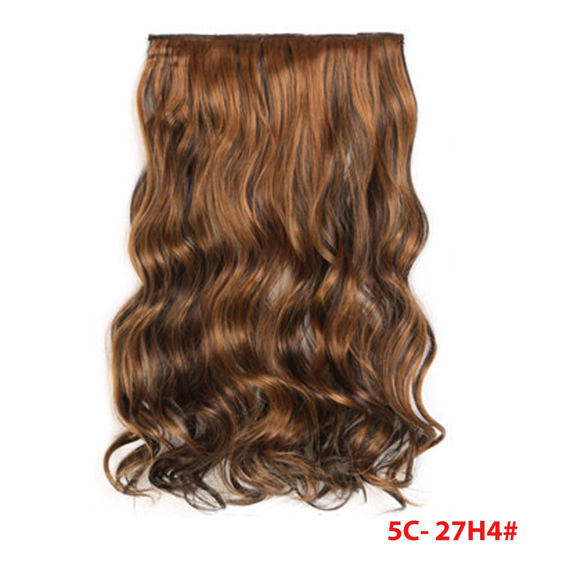 nevermindyrhead Women Clip In 3/4 Full Head Long Curly Synthetic Hair Extensions 5 Clips 24