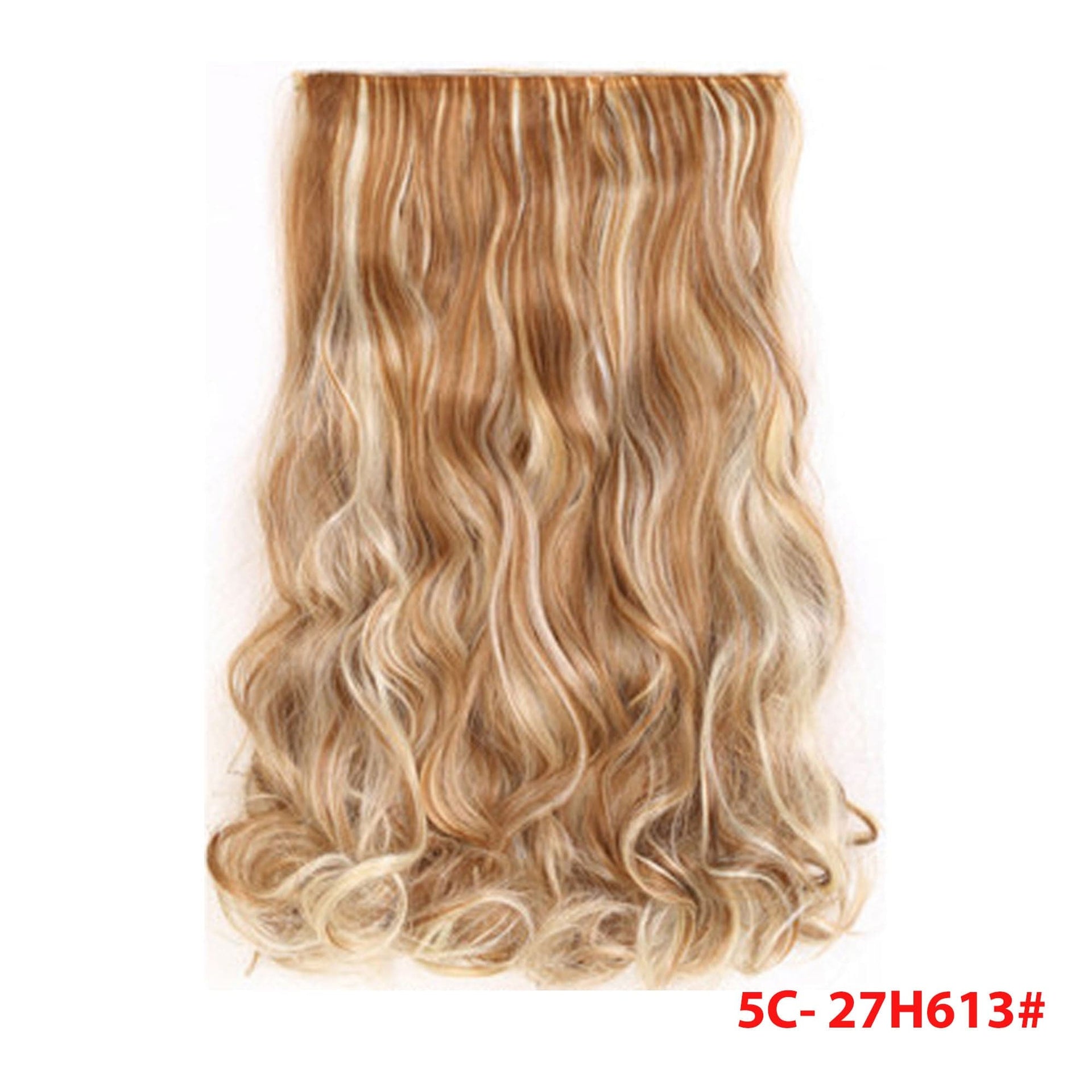 nevermindyrhead Women Clip In 3/4 Full Head Long Curly Synthetic Hair Extensions 5 Clips 24