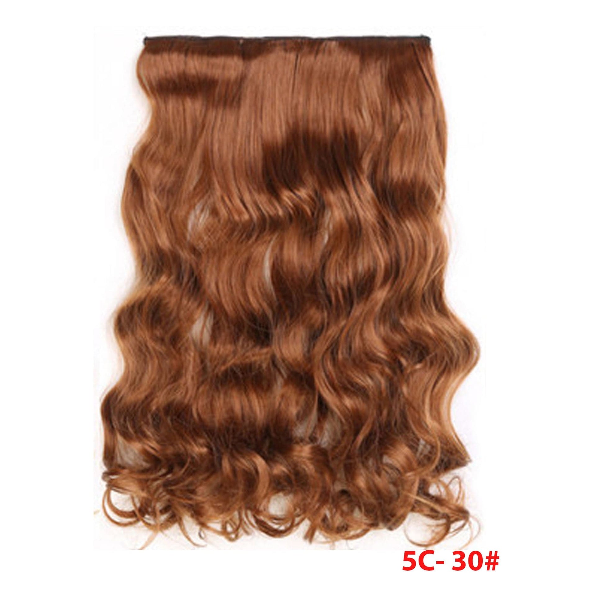 nevermindyrhead Women Clip In 3/4 Full Head Long Curly Synthetic Hair Extensions 5 Clips 24