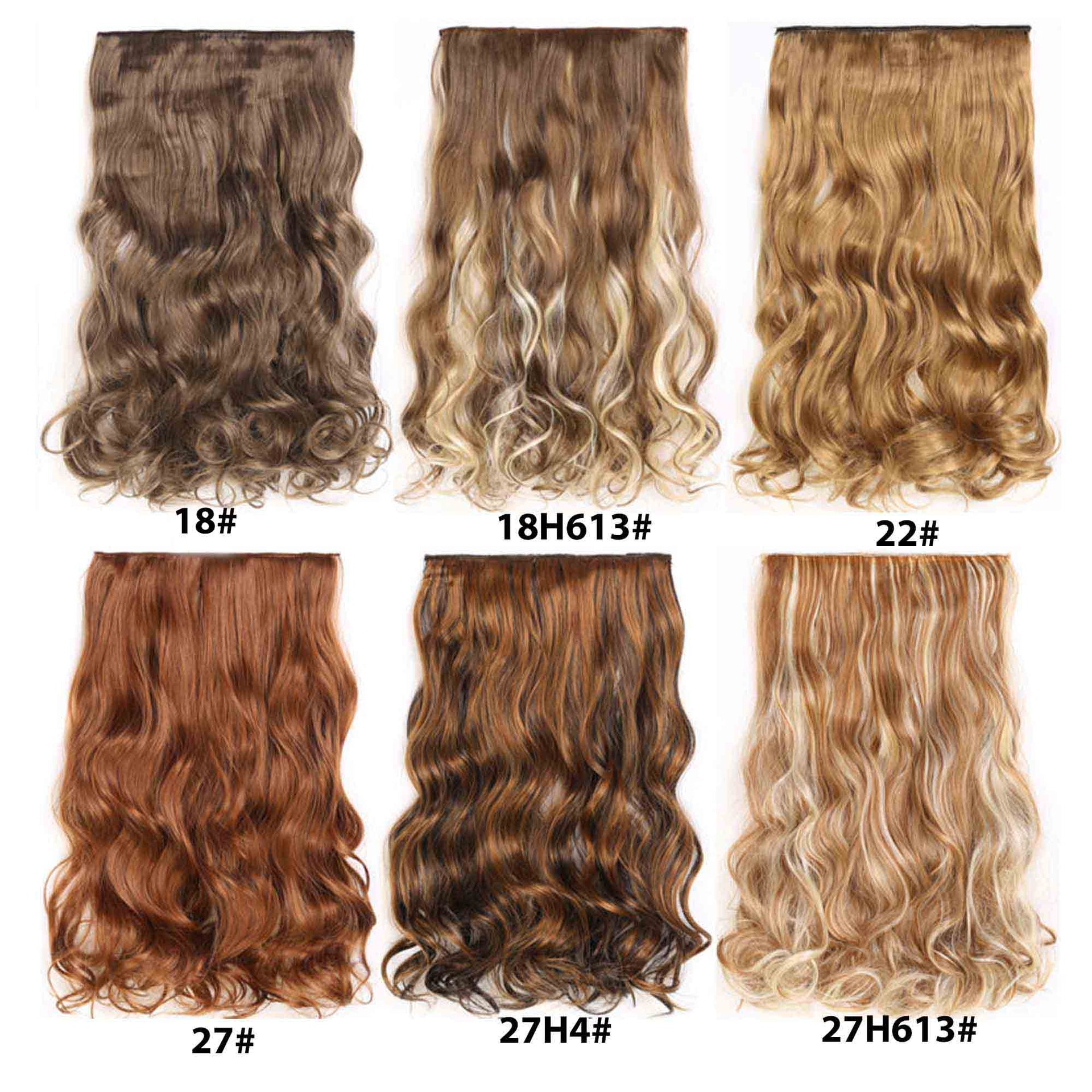 nevermindyrhead Women Clip In 3/4 Full Head Long Curly Synthetic Hair Extensions 5 Clips 24