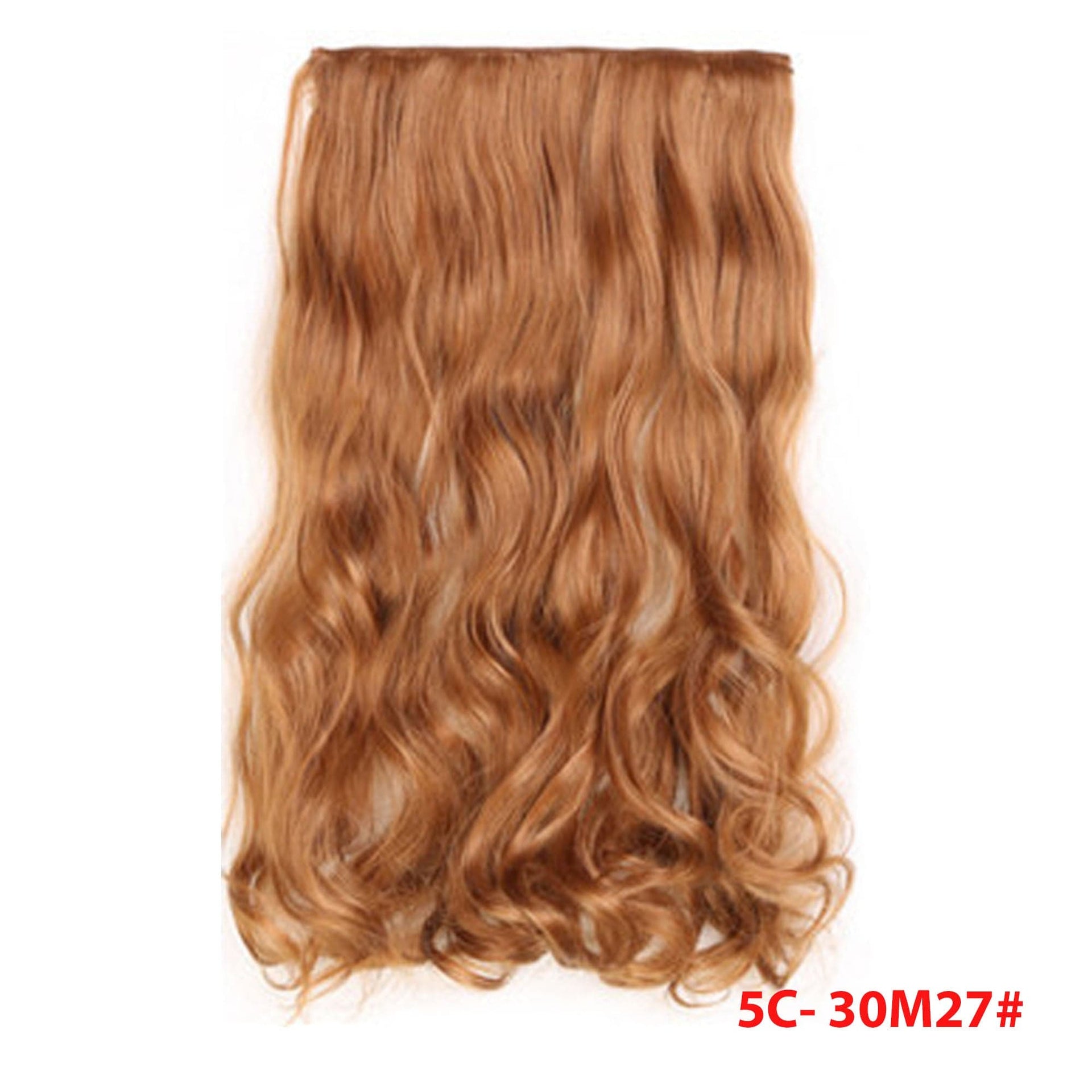 nevermindyrhead Women Clip In 3/4 Full Head Long Curly Synthetic Hair Extensions 5 Clips 24