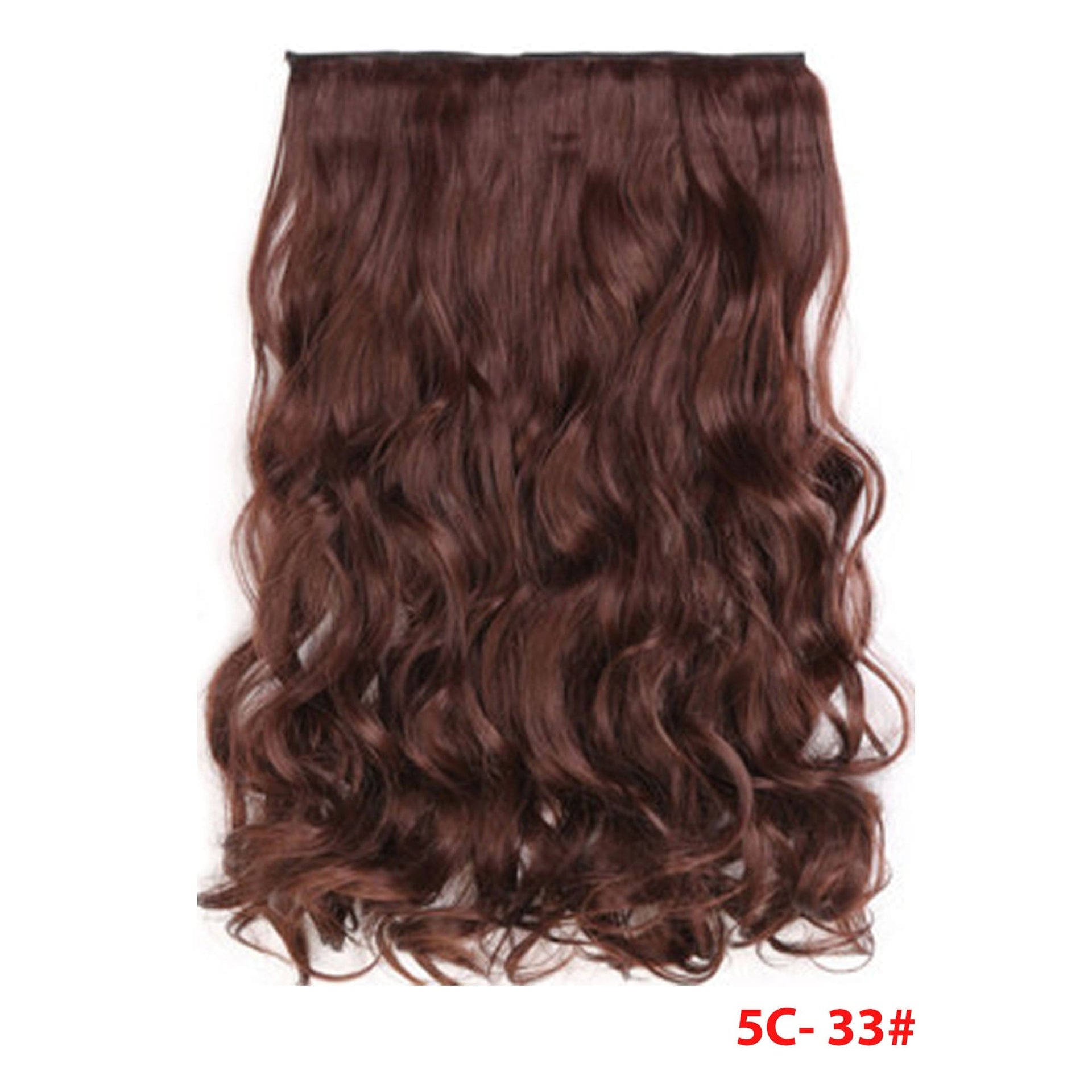 nevermindyrhead Women Clip In 3/4 Full Head Long Curly Synthetic Hair Extensions 5 Clips 24