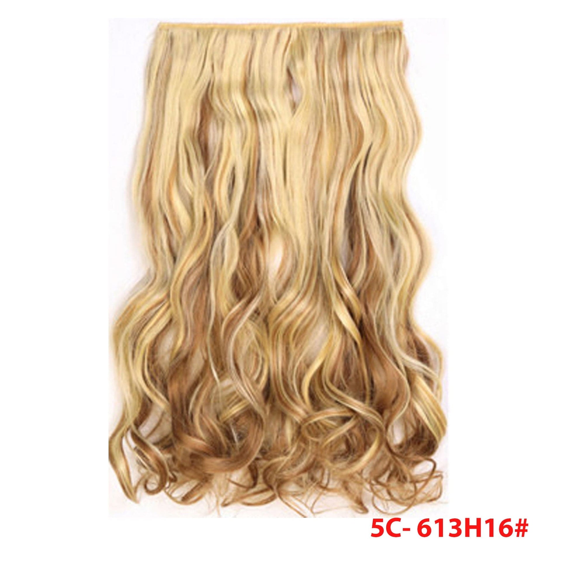 nevermindyrhead Women Clip In 3/4 Full Head Long Curly Synthetic Hair Extensions 5 Clips 24