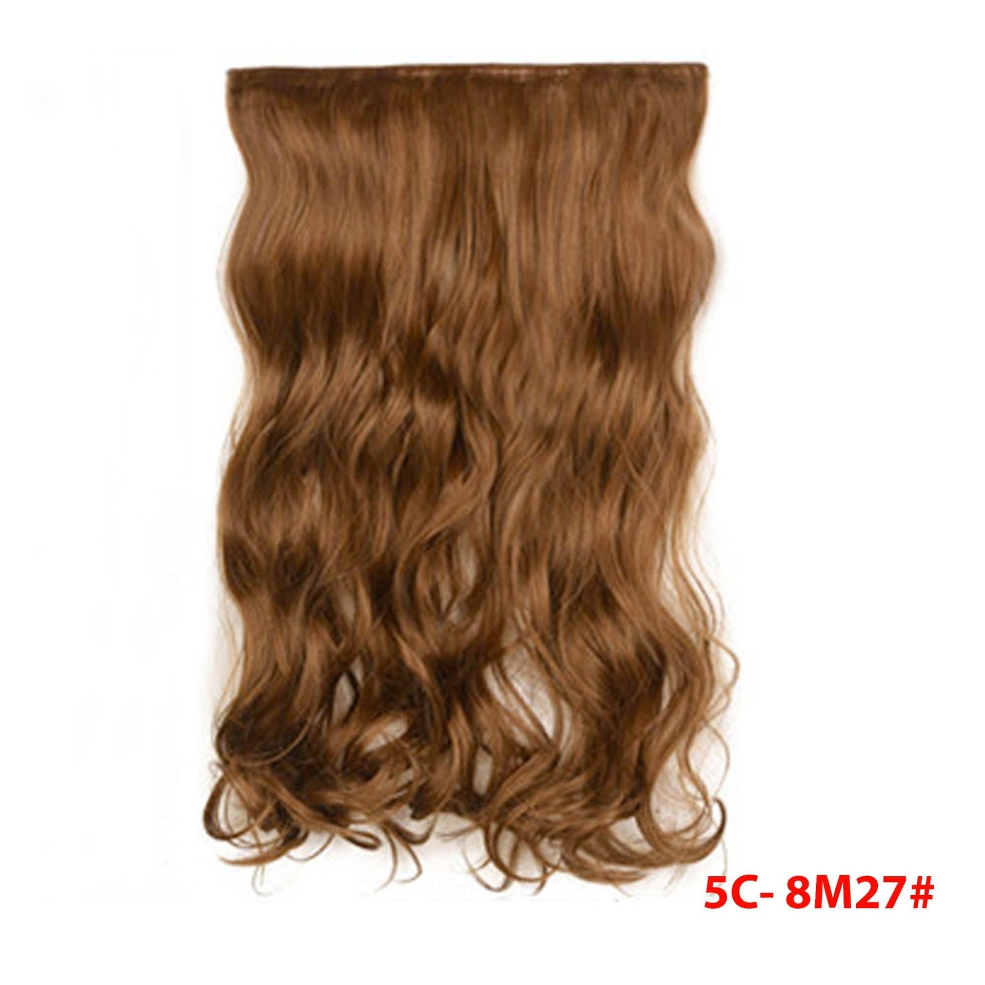 nevermindyrhead Women Clip In 3/4 Full Head Long Curly Synthetic Hair Extensions 5 Clips 24