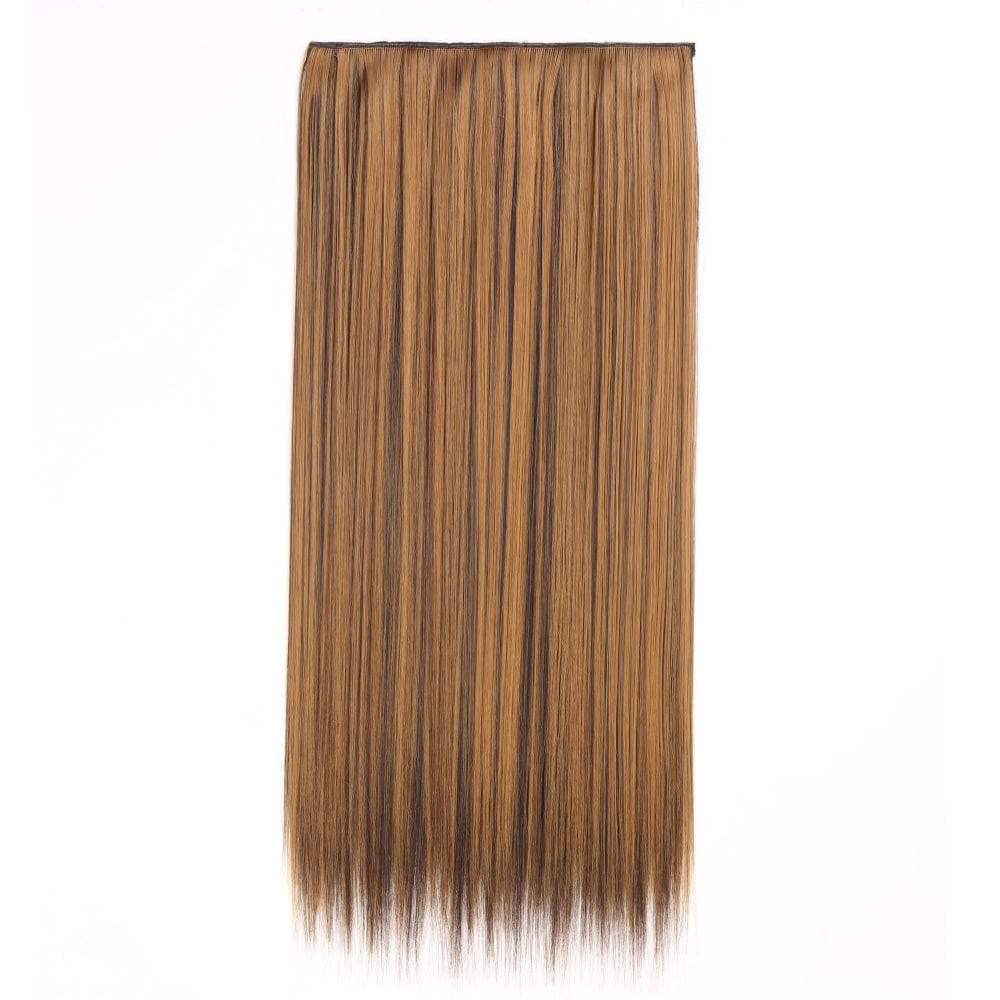 nevermindyrhead Women Clip In 3/4 Full Head Long Straight Synthetic Hair Extensions 5 Clips 24