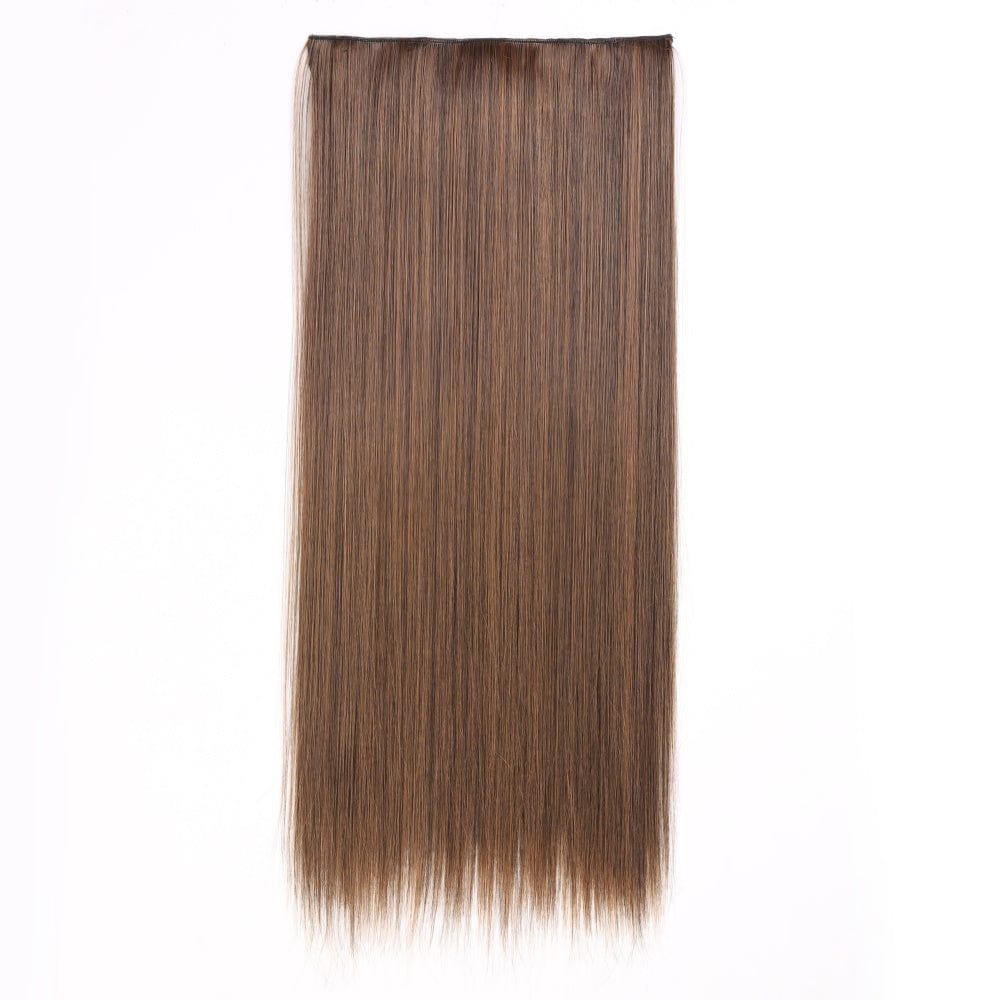 nevermindyrhead Women Clip In 3/4 Full Head Long Straight Synthetic Hair Extensions 5 Clips 24