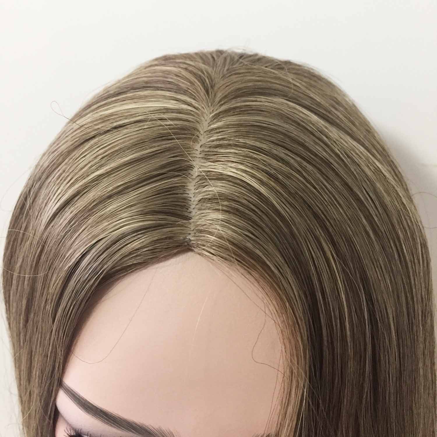 nevermindyrhead Women Dark Ash Blonde Long Straight Middle Part Wig