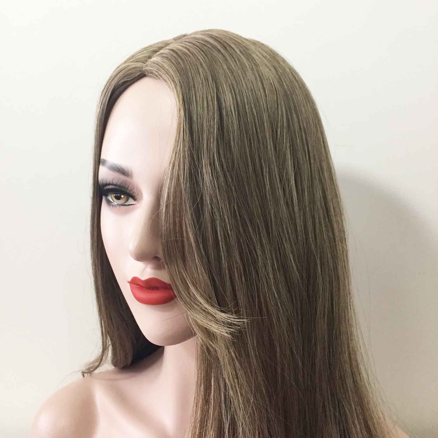 nevermindyrhead Women Dark Ash Blonde Long Straight Middle Part Wig