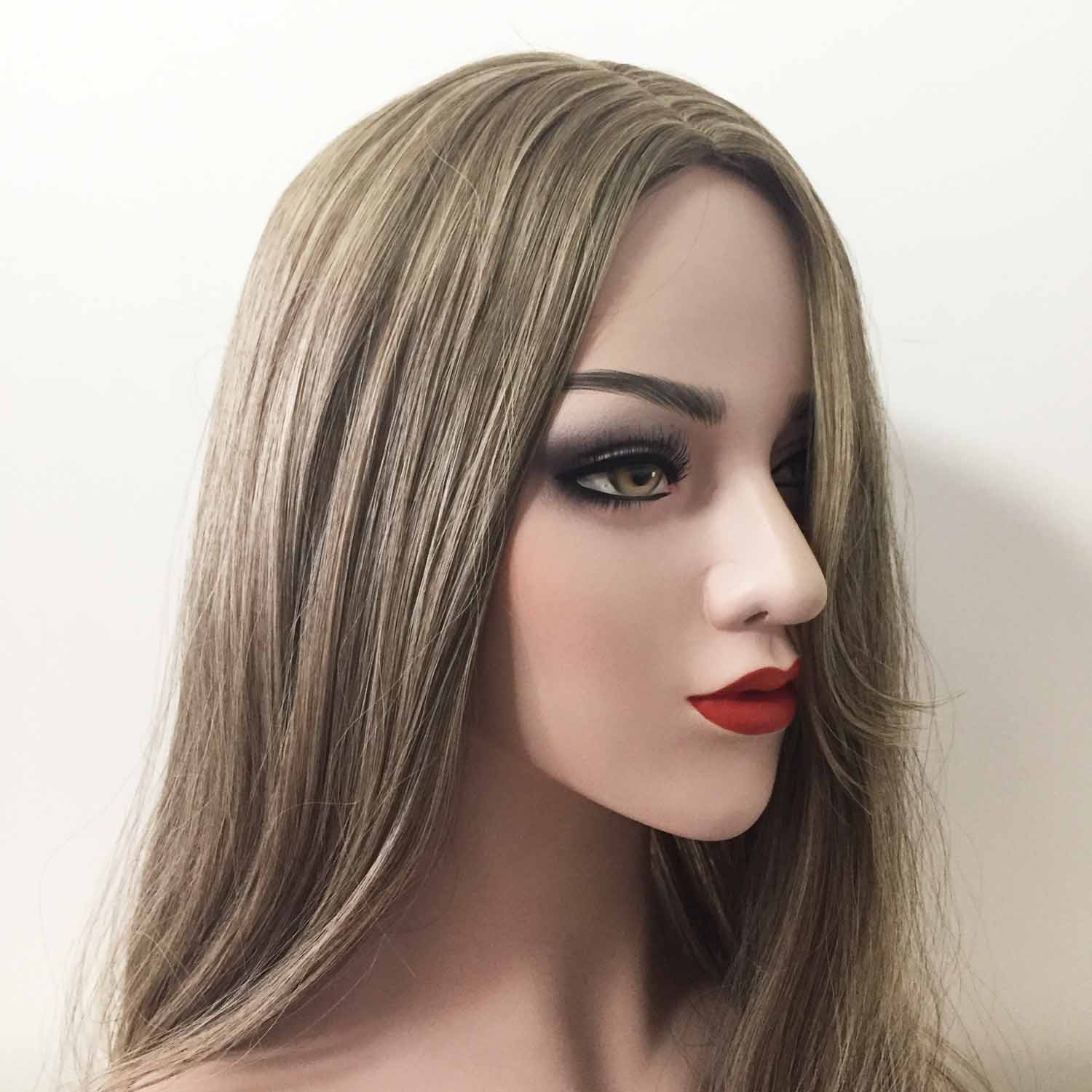 nevermindyrhead Women Dark Ash Blonde Long Straight Middle Part Wig