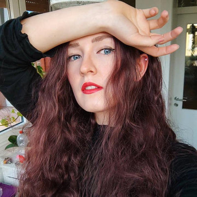 Women Dark Brown Lace Front Long Curly Middle Part Thick Wig