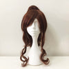 Women Dark Brown Long Curly Detachable Ponytail Fringe Bangs Cosplay Wig