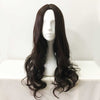 Women Dark Brown Long Curly Middle Part Long Cosplay Wig