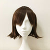 Women Dark Brown Short Straight Braided Headband Long Bangs Cosplay Wig