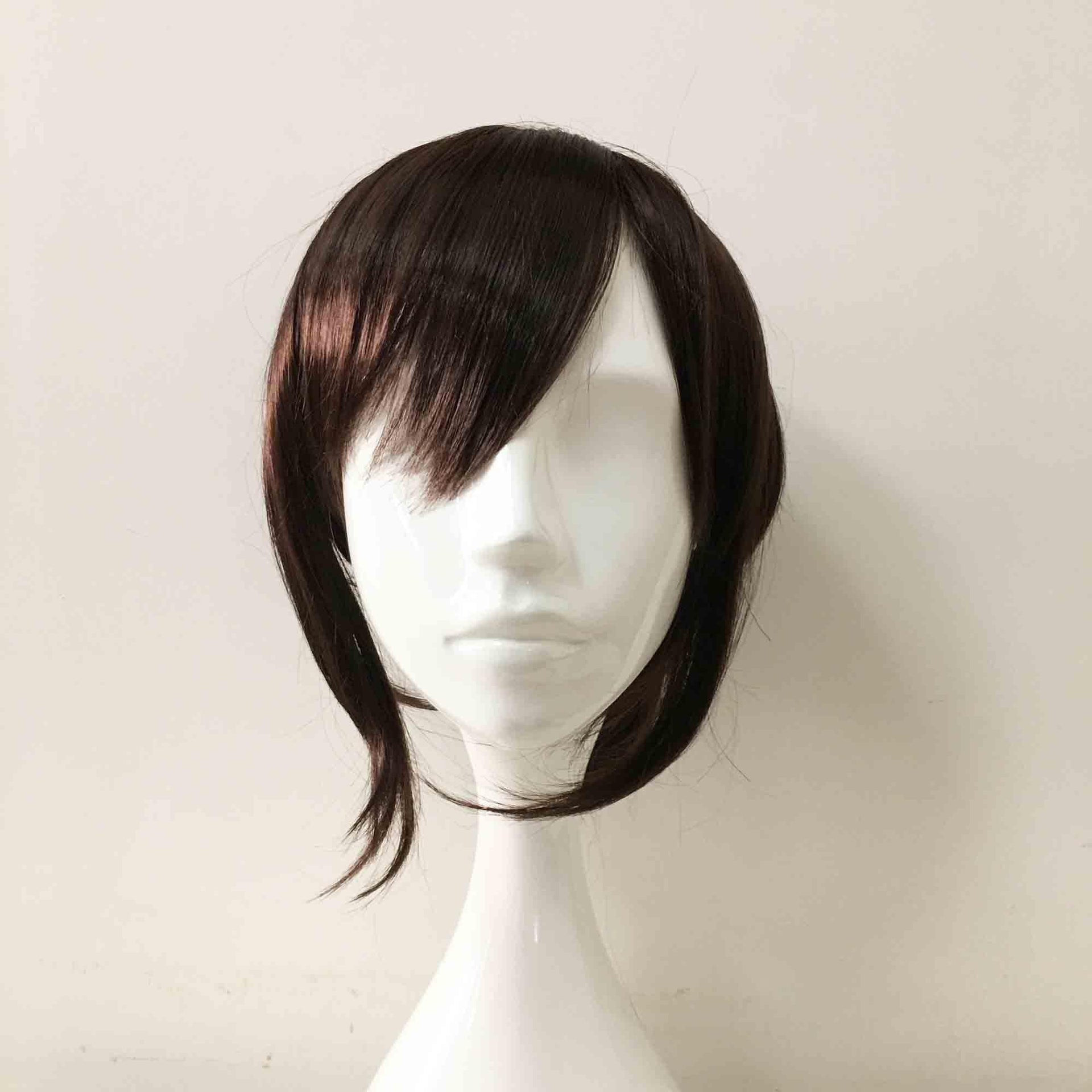 nevermindyrhead Women Dark Brown Short Straight Detachable Ponytail Cosplay Wig