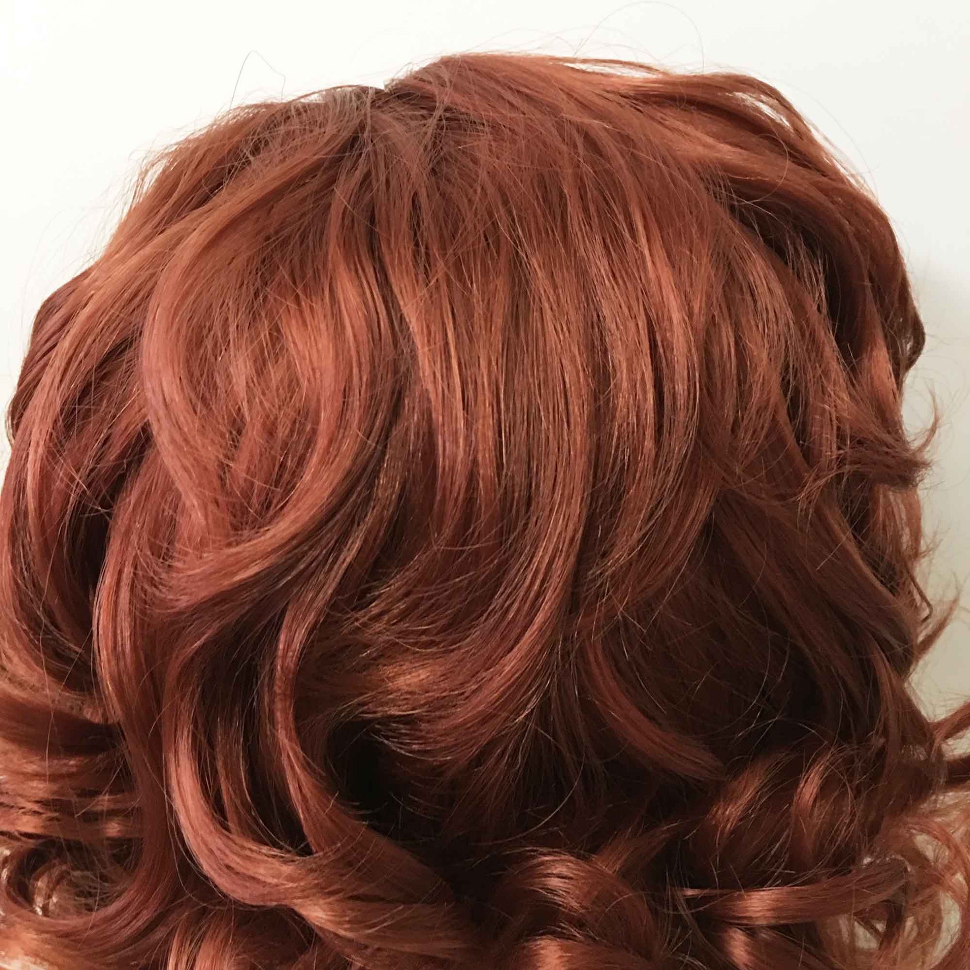 nevermindyrhead Women Dark Red Lace Front Short Curly Vintage Style Slicked Back Wig