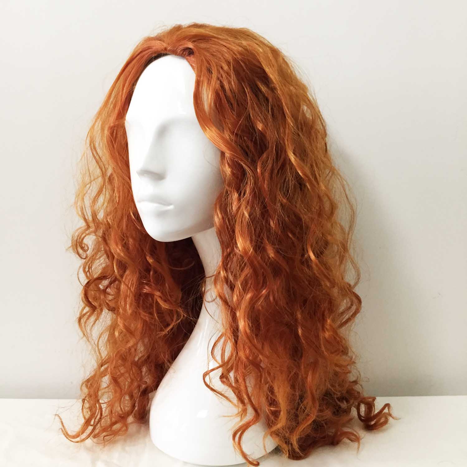 nevermindyrhead Women Ginger Brown Long Curly Slicked Back Cosplay Wig