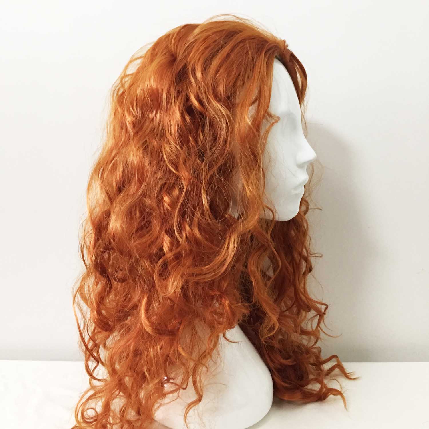 nevermindyrhead Women Ginger Brown Long Curly Slicked Back Cosplay Wig