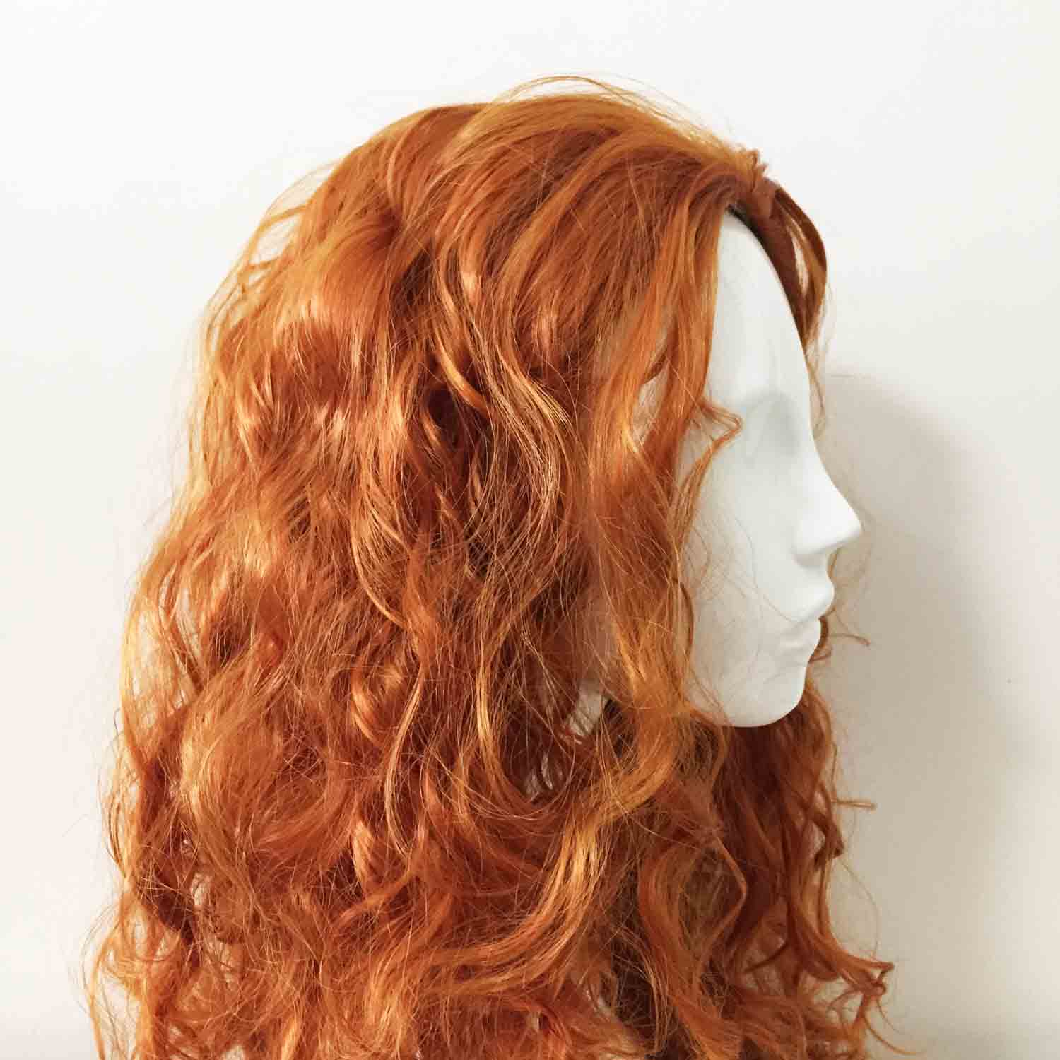 nevermindyrhead Women Ginger Brown Long Curly Slicked Back Cosplay Wig