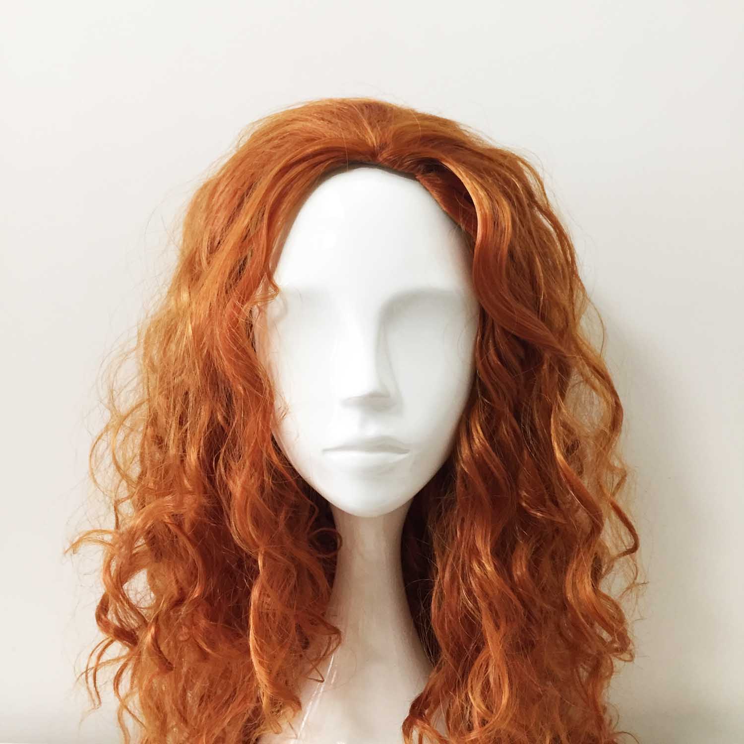 nevermindyrhead Women Ginger Brown Long Curly Slicked Back Cosplay Wig