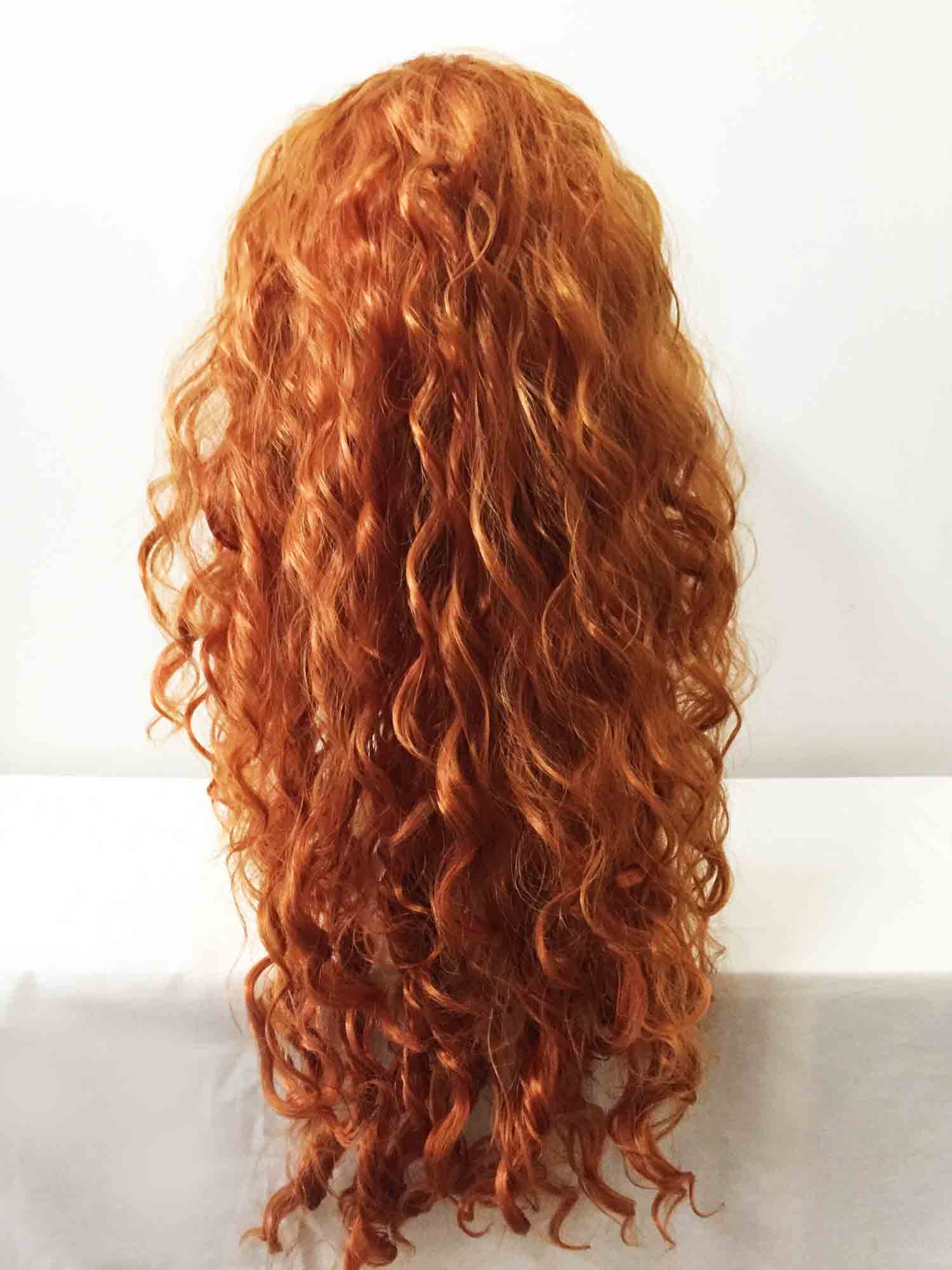 nevermindyrhead Women Ginger Brown Long Curly Slicked Back Cosplay Wig