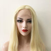 Women Light Blonde Lace Front Long Straight Middle Part Wig