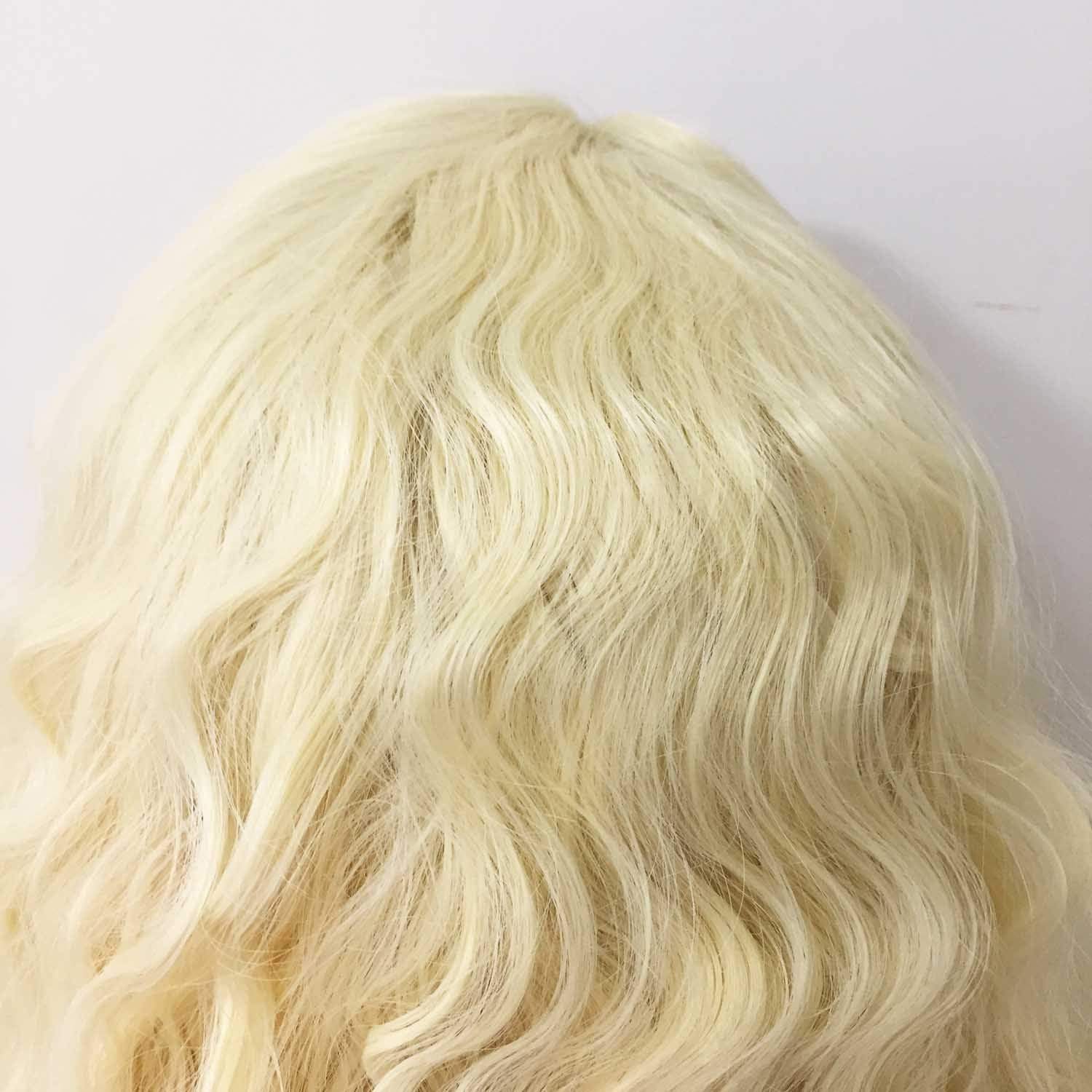 nevermindyrhead Women Lace Front Side Part Blonde Big Wave Curly Twirly Messy Curls Wig