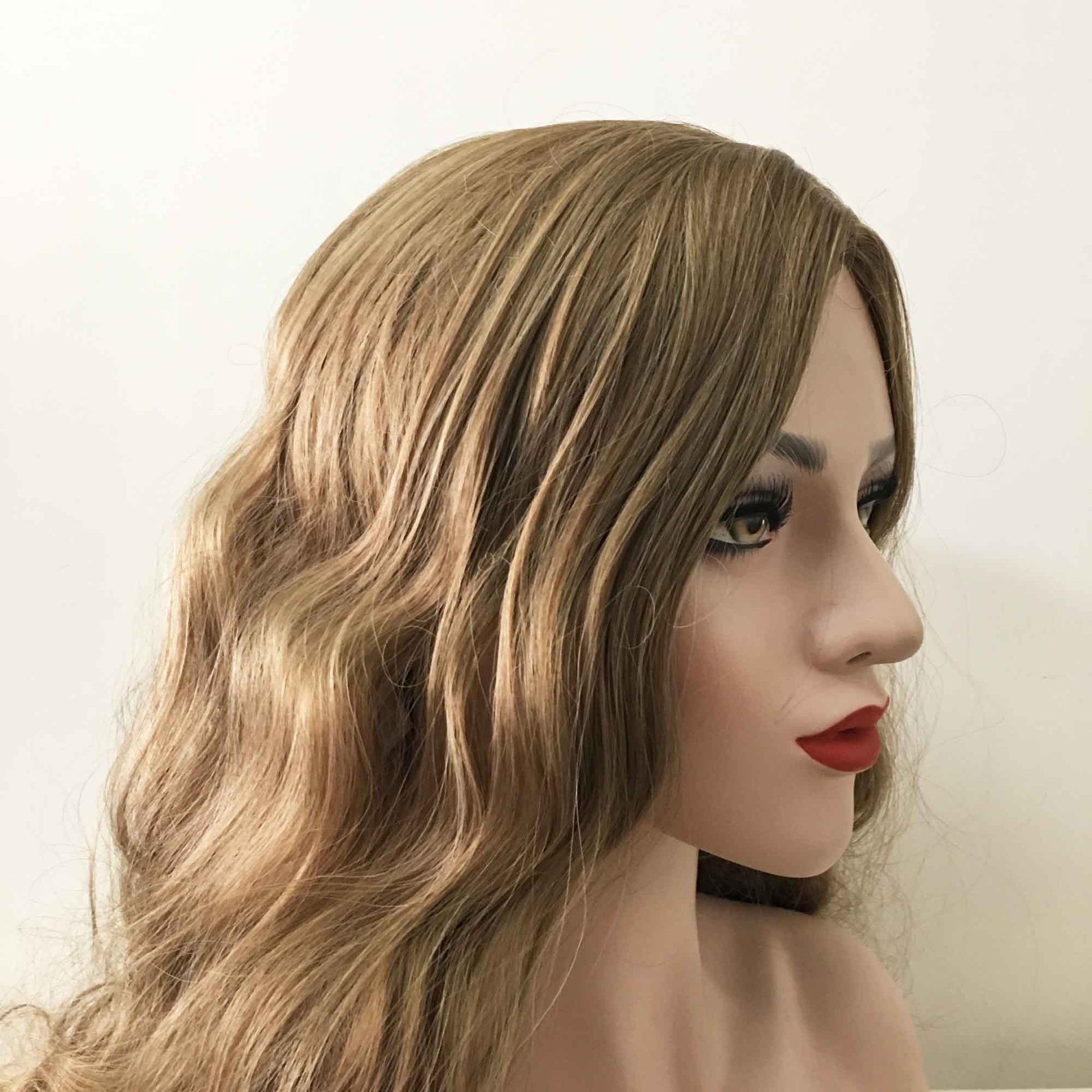 nevermindyrhead Women Light Brown Long Curly Frizzy Side Part Frizzy Wig