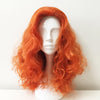 Women Orange Long Curly Slicked Back Fluffy Cosplay Wig