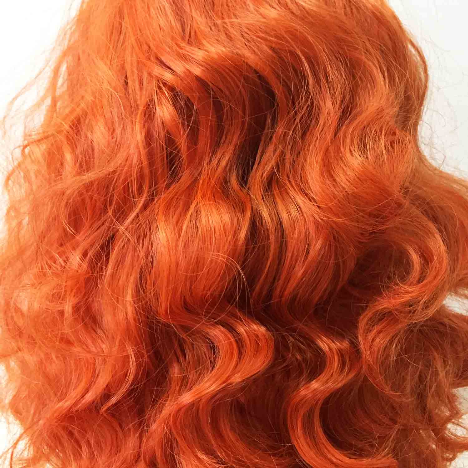 nevermindyrhead Women Orange Long Curly Slicked Back Fluffy Cosplay Wig