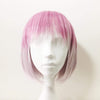 Women Pink Two Tone Short Straight Bob Fringe Bangs Wig