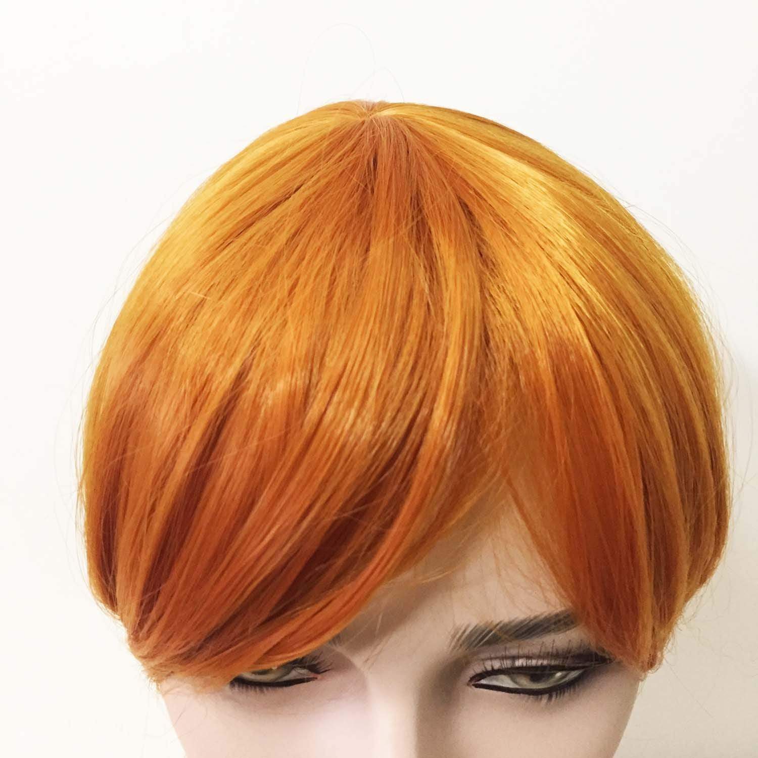 nevermindyrhead Women Princess Style Orange Braid Long Bangs Stranght Hair Wig