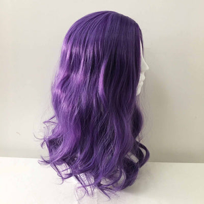 Women Purple Long Wavy Middle Part Cosplay Wig