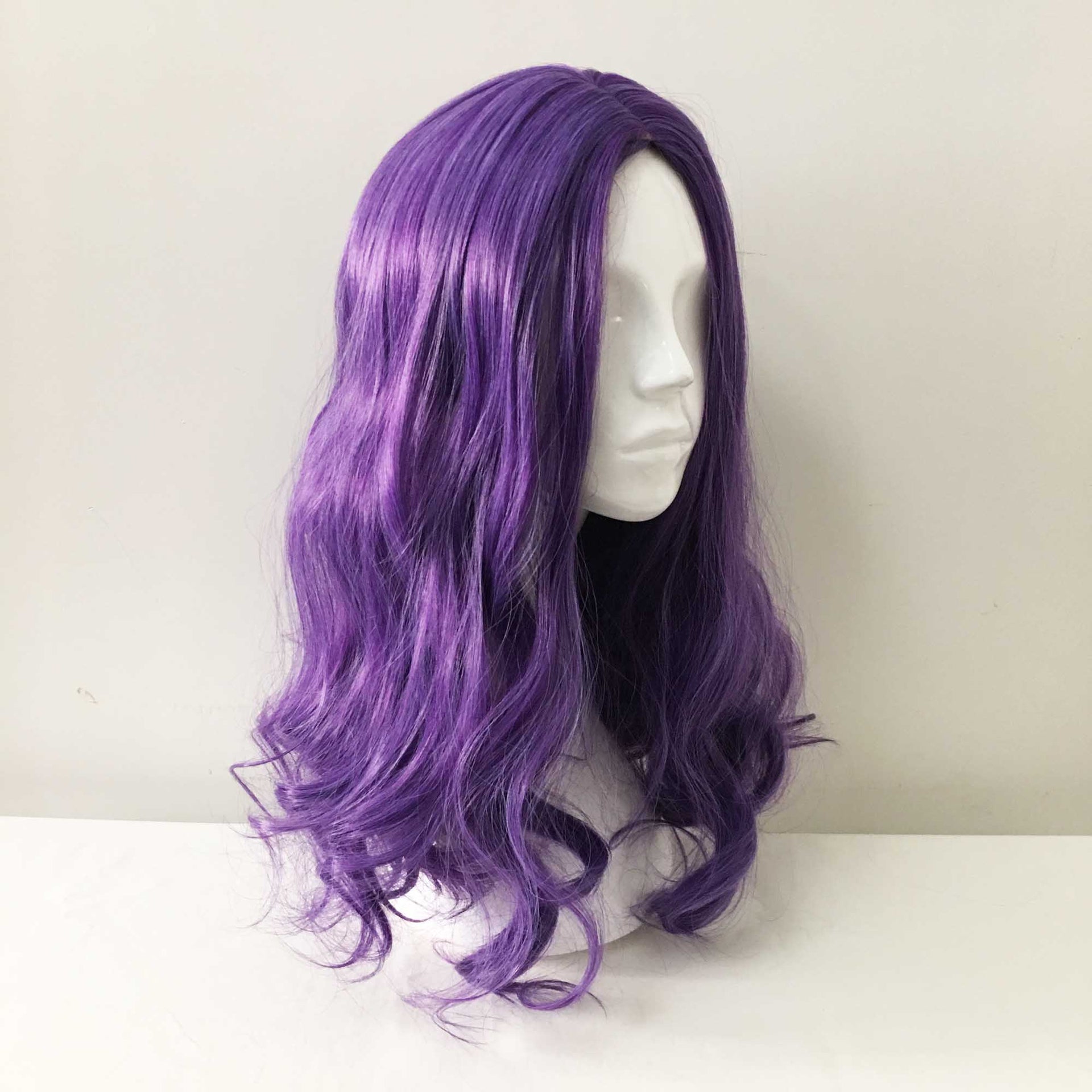 nevermindyrhead Women Purple Long Wavy Middle Part Cosplay Wig